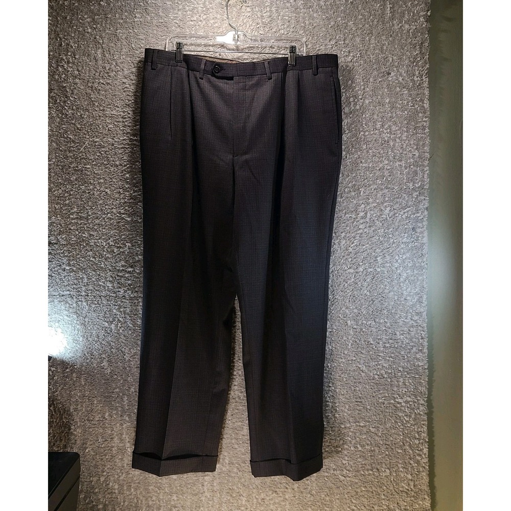 Lauren Ralph Lauren Wool Pleated Cuffed Gray Pants Mens 40X30 Pockets